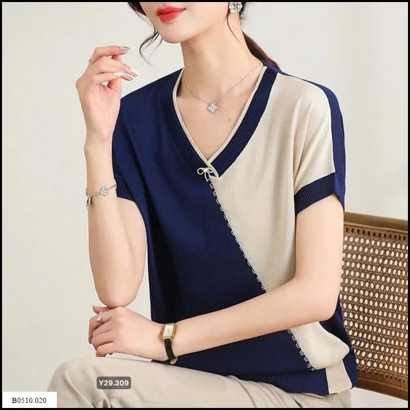 Áo len ngắn tay nữ trung niên   Giá sỉ 210k
