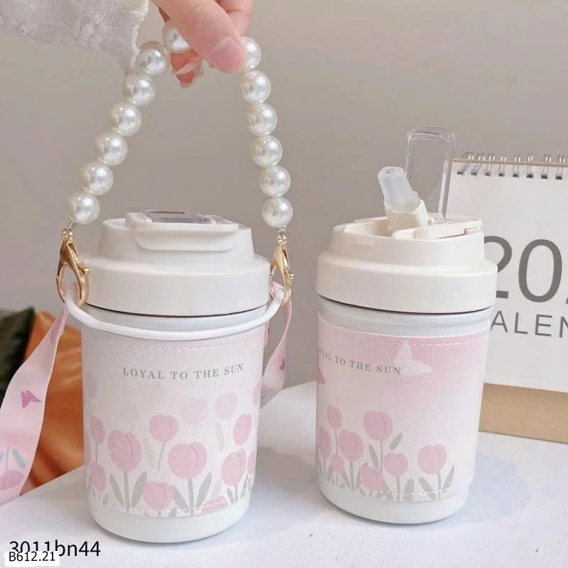 BÌNH GIỮ NHIỆT QUAI XÁCH NGỌC TRAI SIÊU XINH Giá sỉ 120k