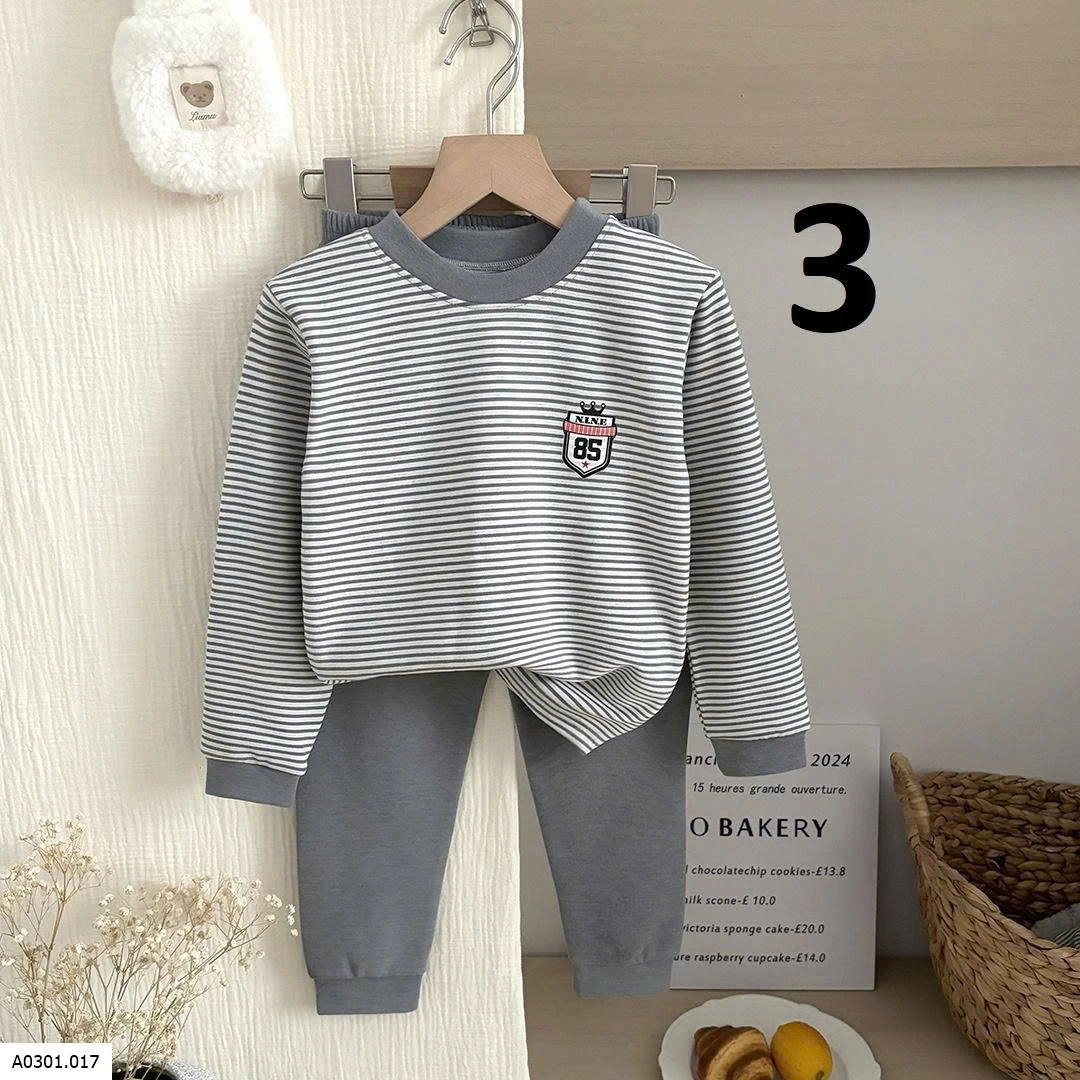 BỘ THU ĐÔNG SỌC TRẺ EM  Giá sỉ size 90-130: 110k          size 140-180: 130k