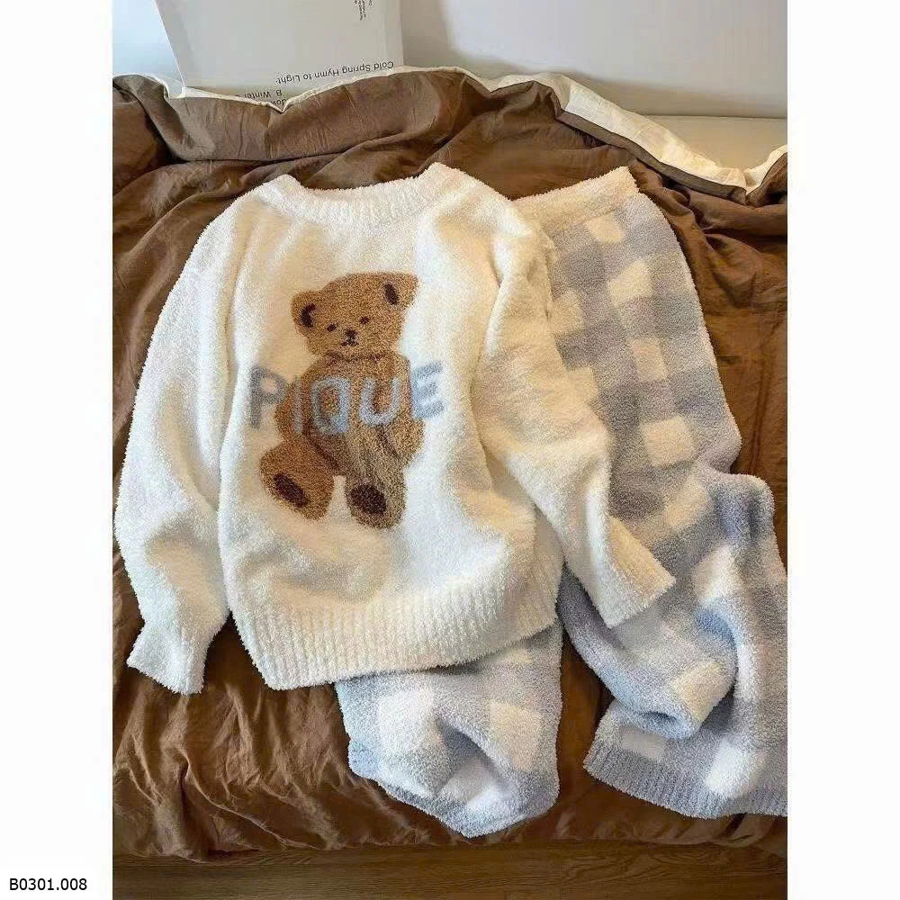 BỘ NỈ LÔNG MẶC NHÀ NỮ Giá sỉ 160k