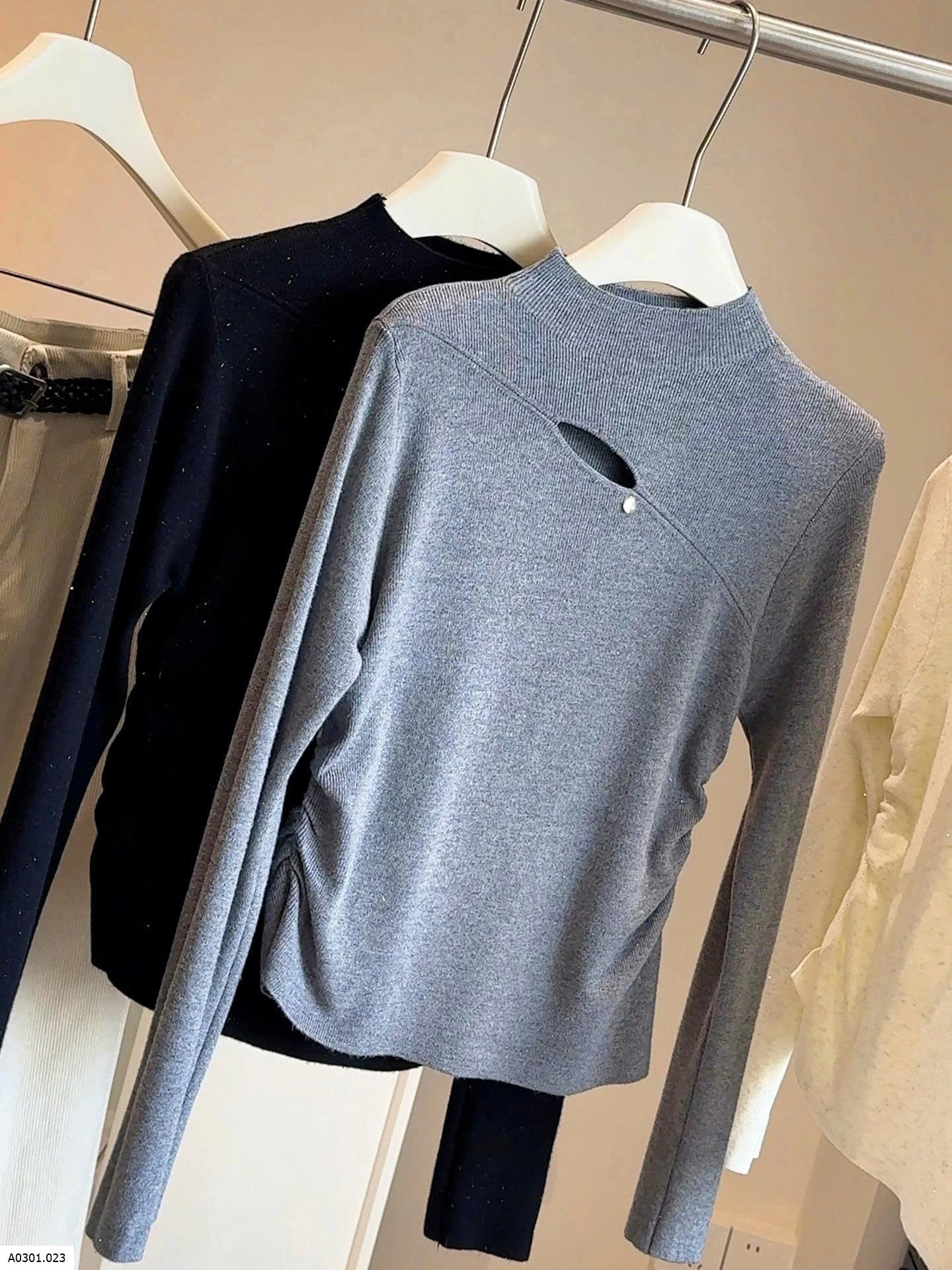 ÁO LEN TAY DÀI KHOÉT GIỌT NƯỚC ANNA   Giá sỉ 180k