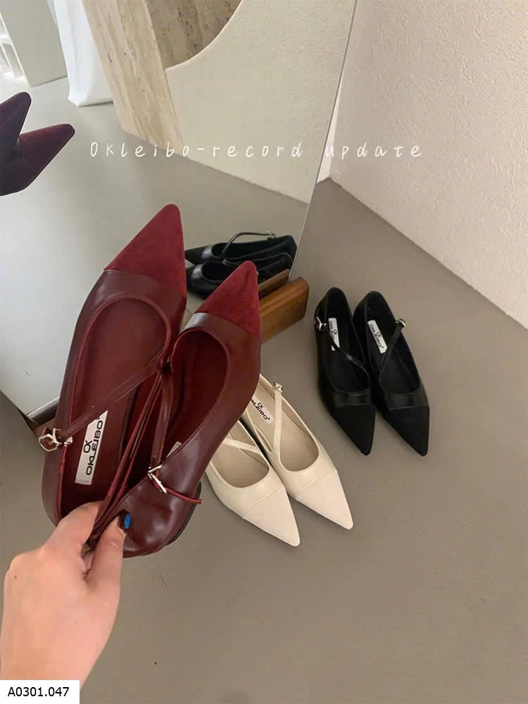 GIÀY BỆT PHỐI NHUNG MŨI NHỌN NỮ Giá sỉ 167k