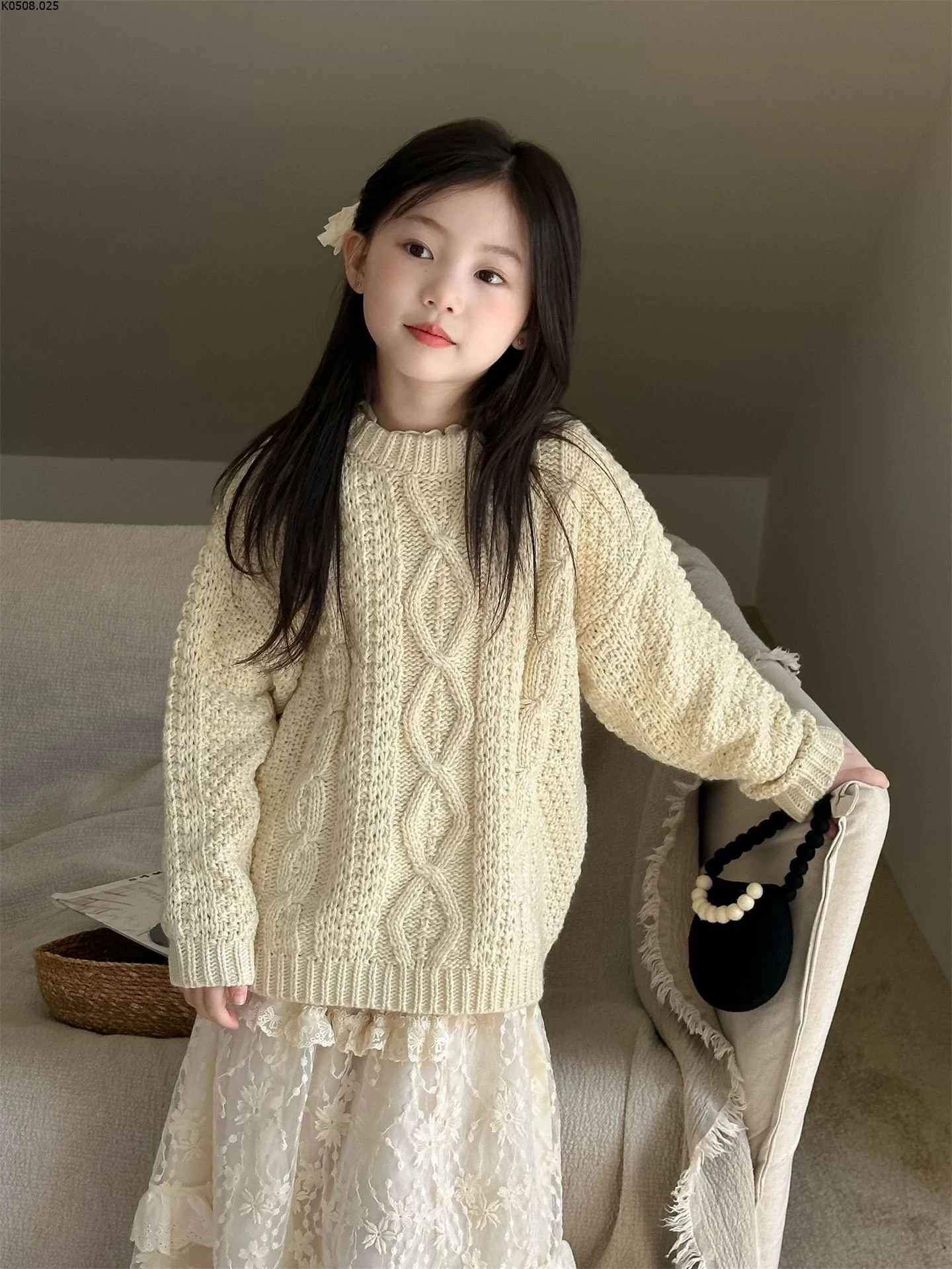 ÁO LEN VẶN THỪNG BÉ GÁI Si Sz 109-140 180k Sz 150-160 187k 