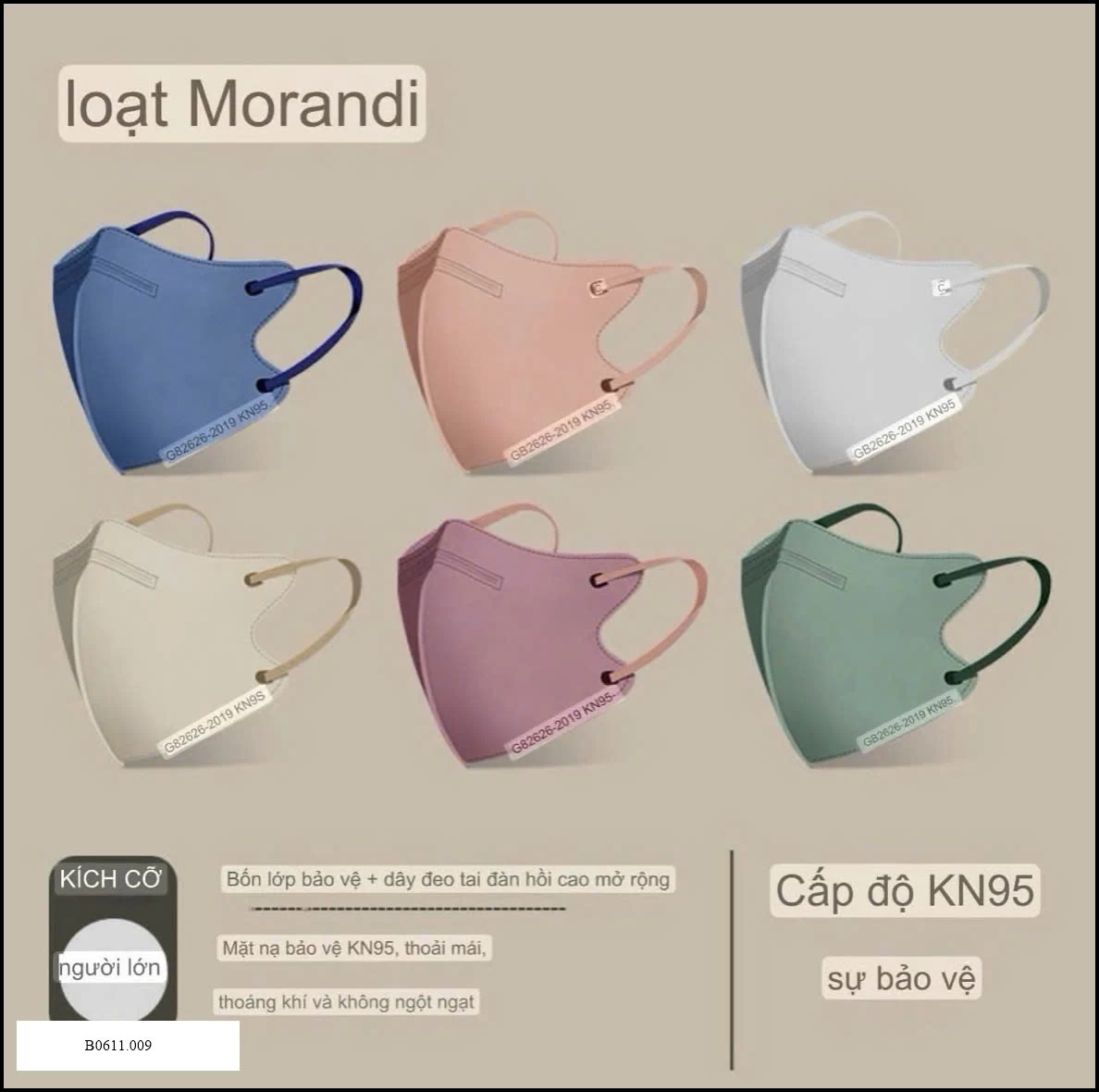 PACK 100C KHẨU TRANG MORANDI KN95 Giá sỉ  85k/100c