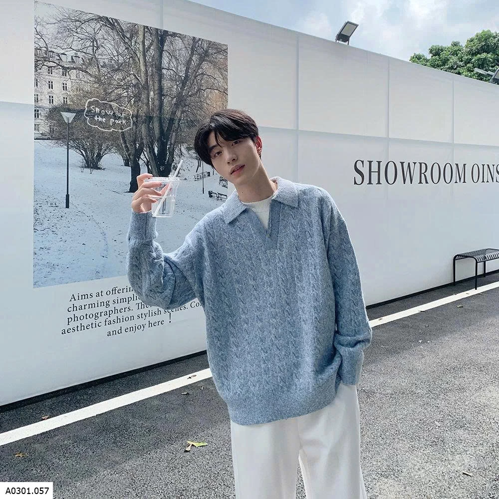 ÁO LEN POLO DỆT NAM FORM RỘNG  Giá sỉ 230k