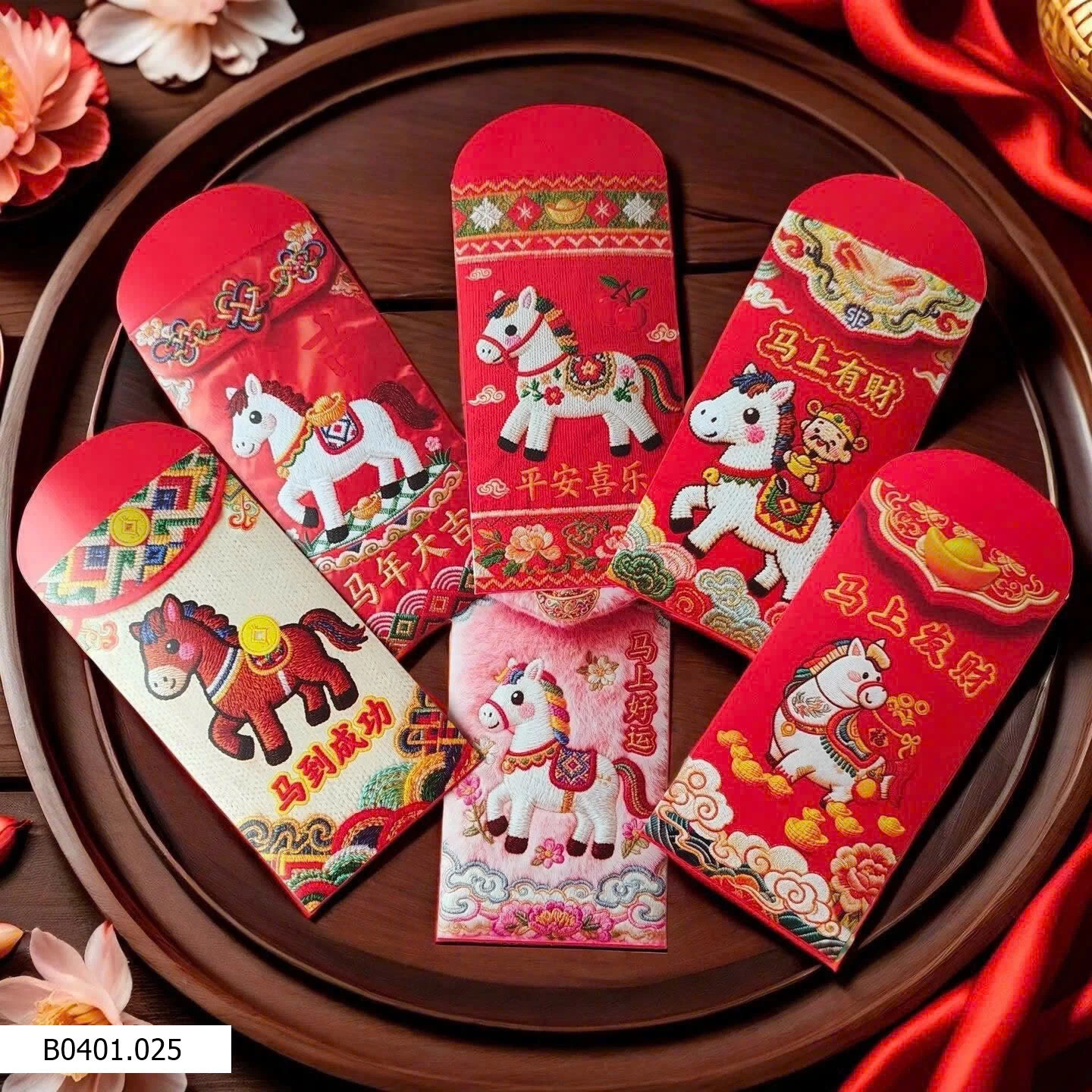 COMBO 60 BAO LÌ XÌ IN 3D GIẢ THÊU   Giá sỉ 50k/60_BAO LÌ XÌ