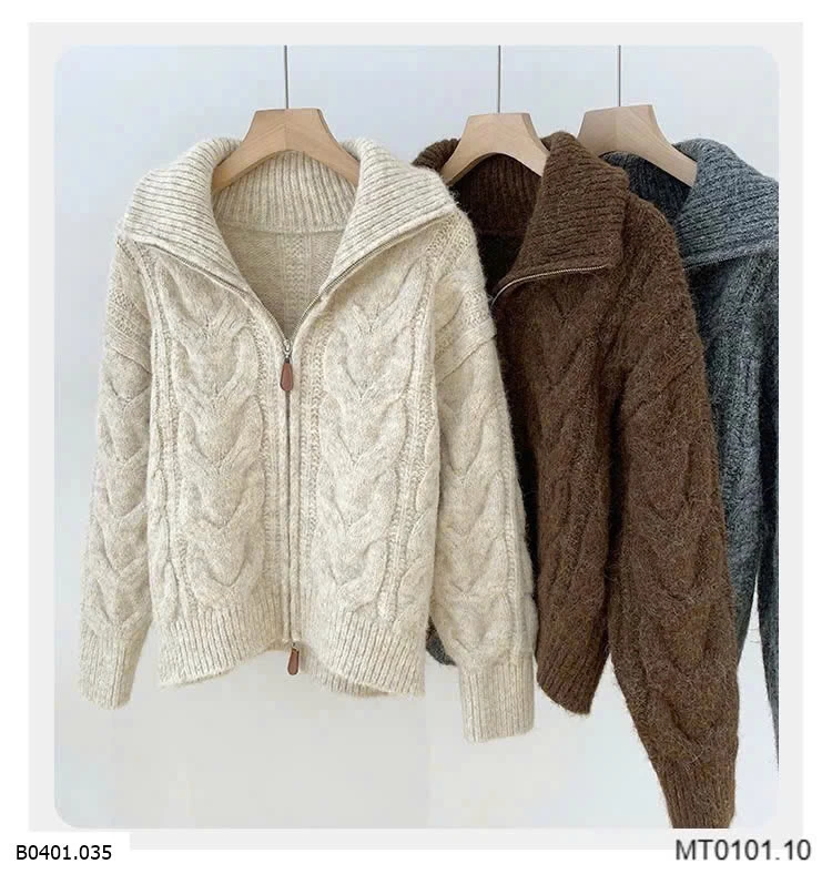 ÁO LEN LÔNG MỀM KHÓA KÉO  Giá sỉ 175k